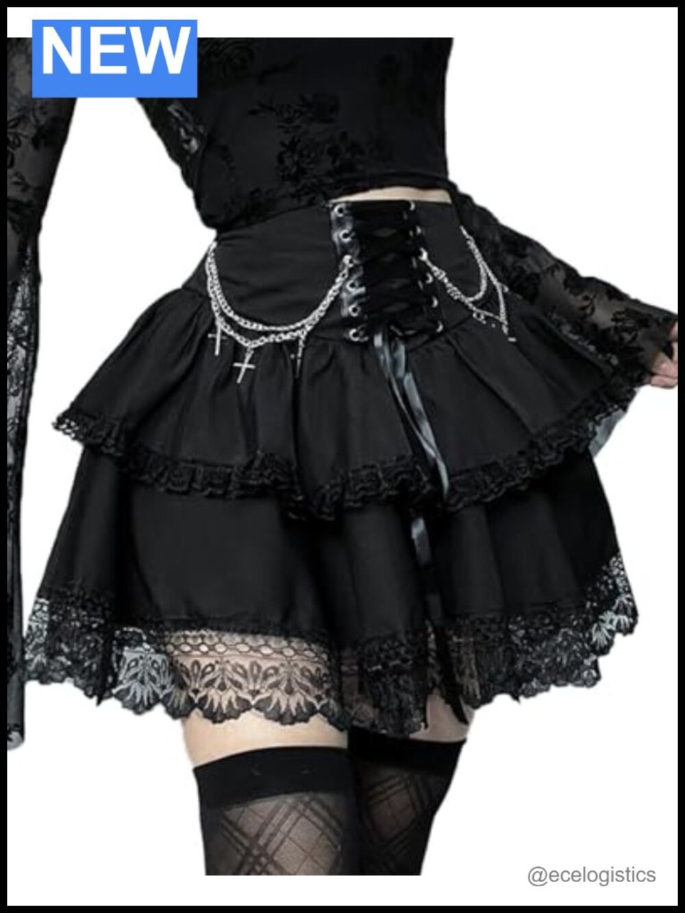 Women's Gothic Pleated Mini Skirt High Waist Punk Grunge Harajuku Edgy Rock